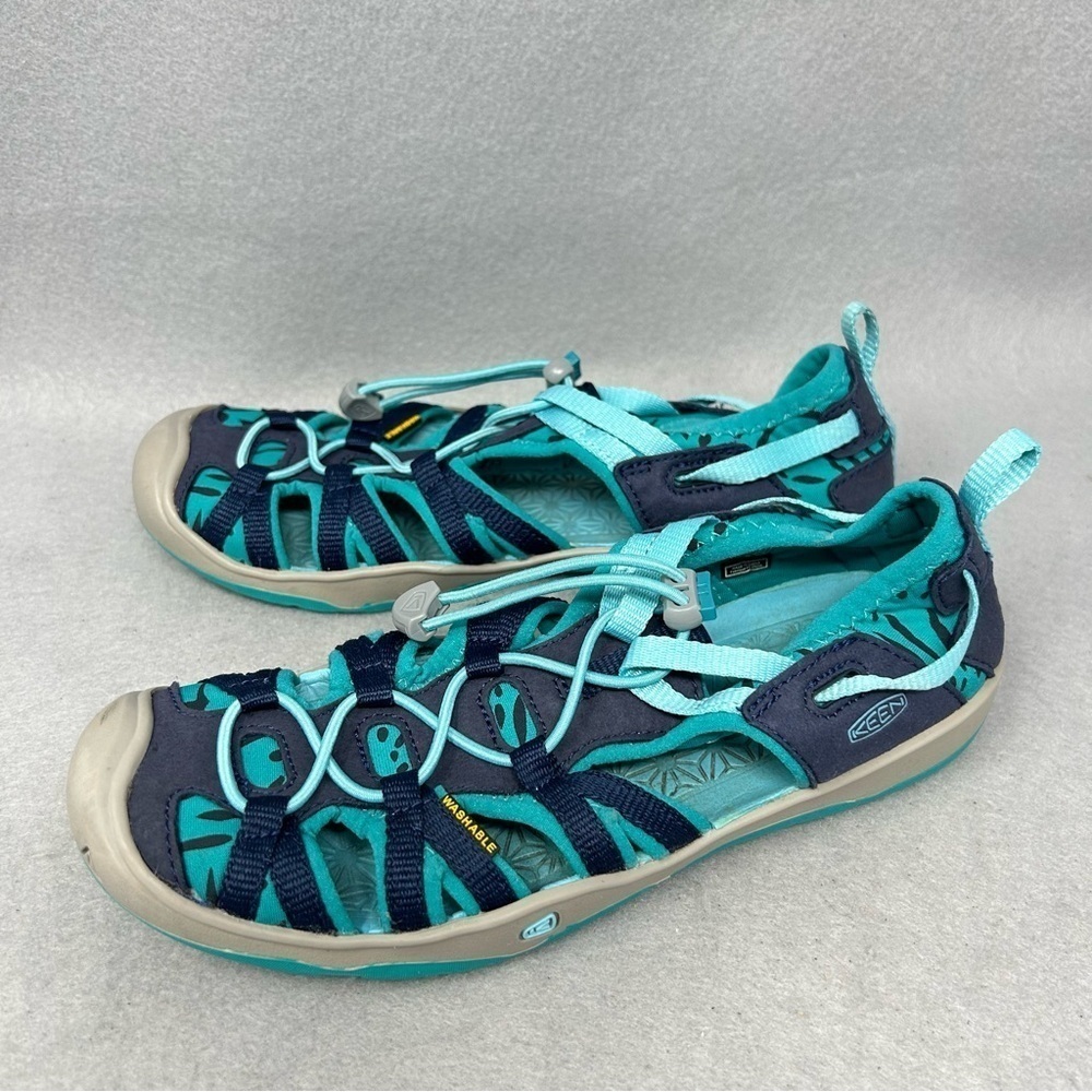 Keen Sandals Run Walk Trail Kids Size 3 EU 35 Navy Green Outdoor Hike Water Shoe
